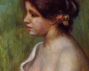 皮埃尔 奥古斯特 雷诺阿 : Bust of a Young Woman with Flowered Ear